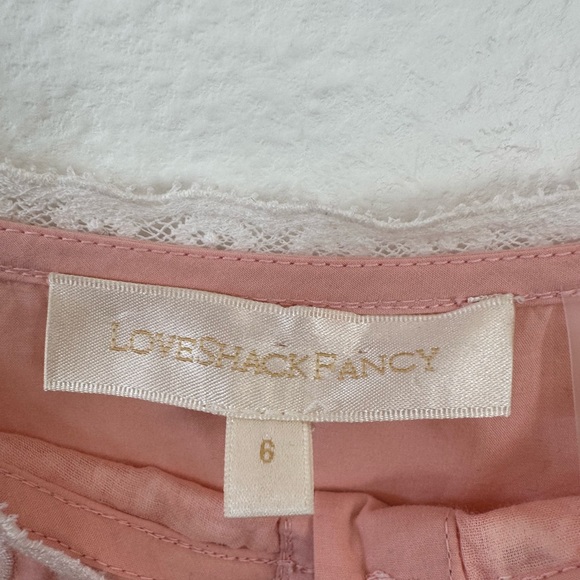 Love Shack Fancy Alwyn Eyelet Bubble Gum Pink Maxi Dress Embroidered Size 6 - Picture 13 of 15